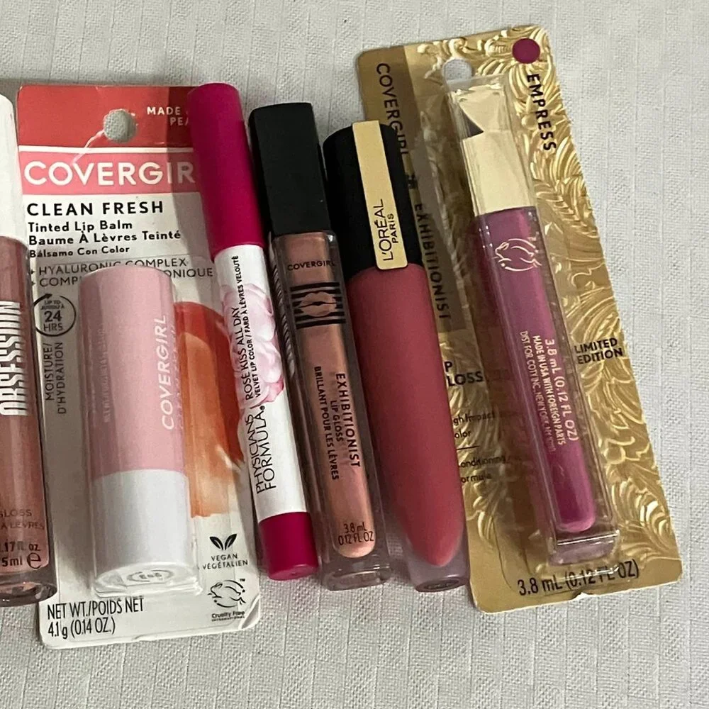 10-Piece Drugstore Lip Kit Set - L'Oréal, Maybelline, CoverGirl, Rimmel, Revlon